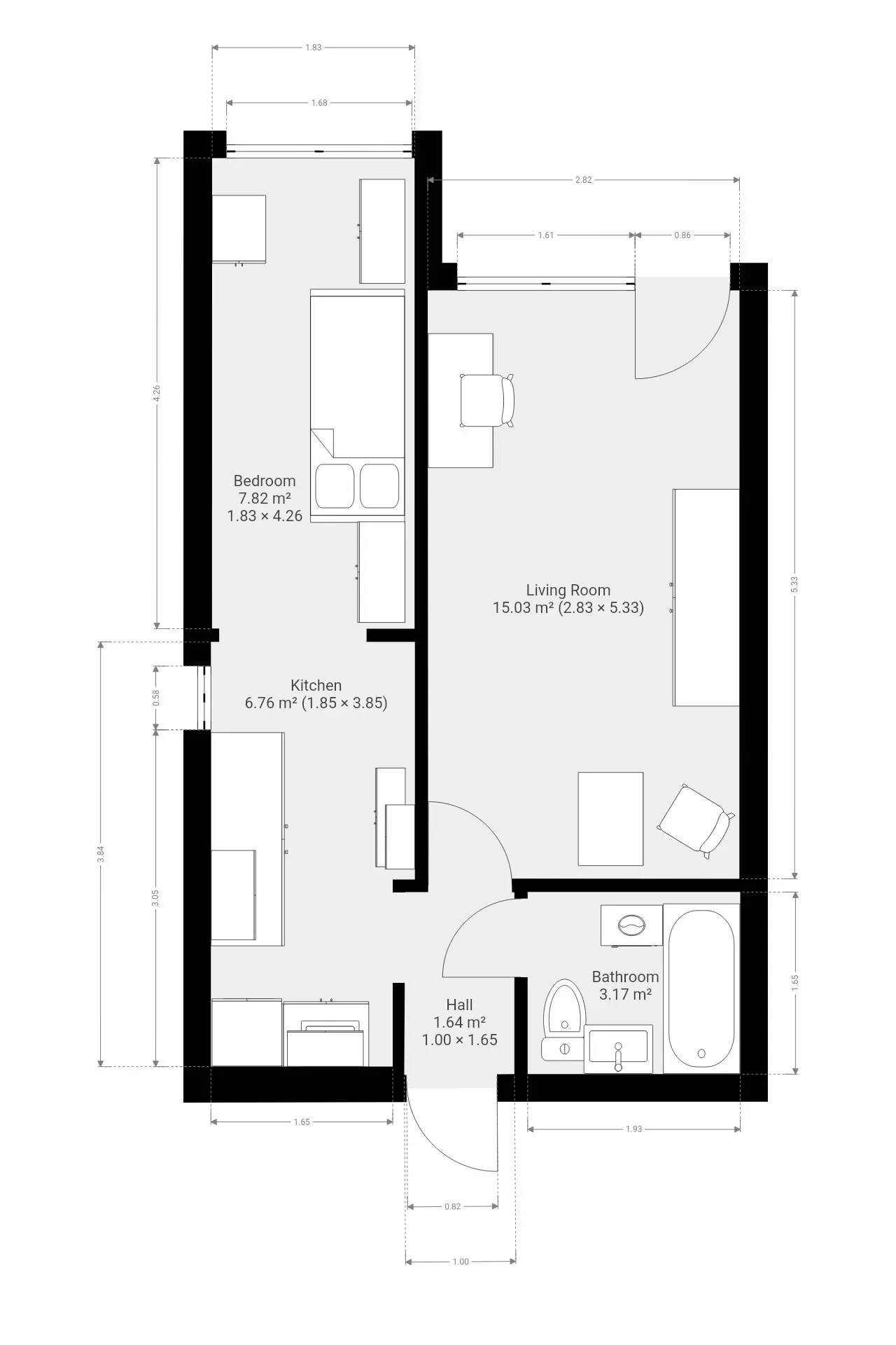 2 Pokoje Balkon CO miejskie do zamieszkania 15